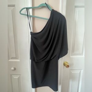 C763 Jessica Simpson Black One Shoulder Dress